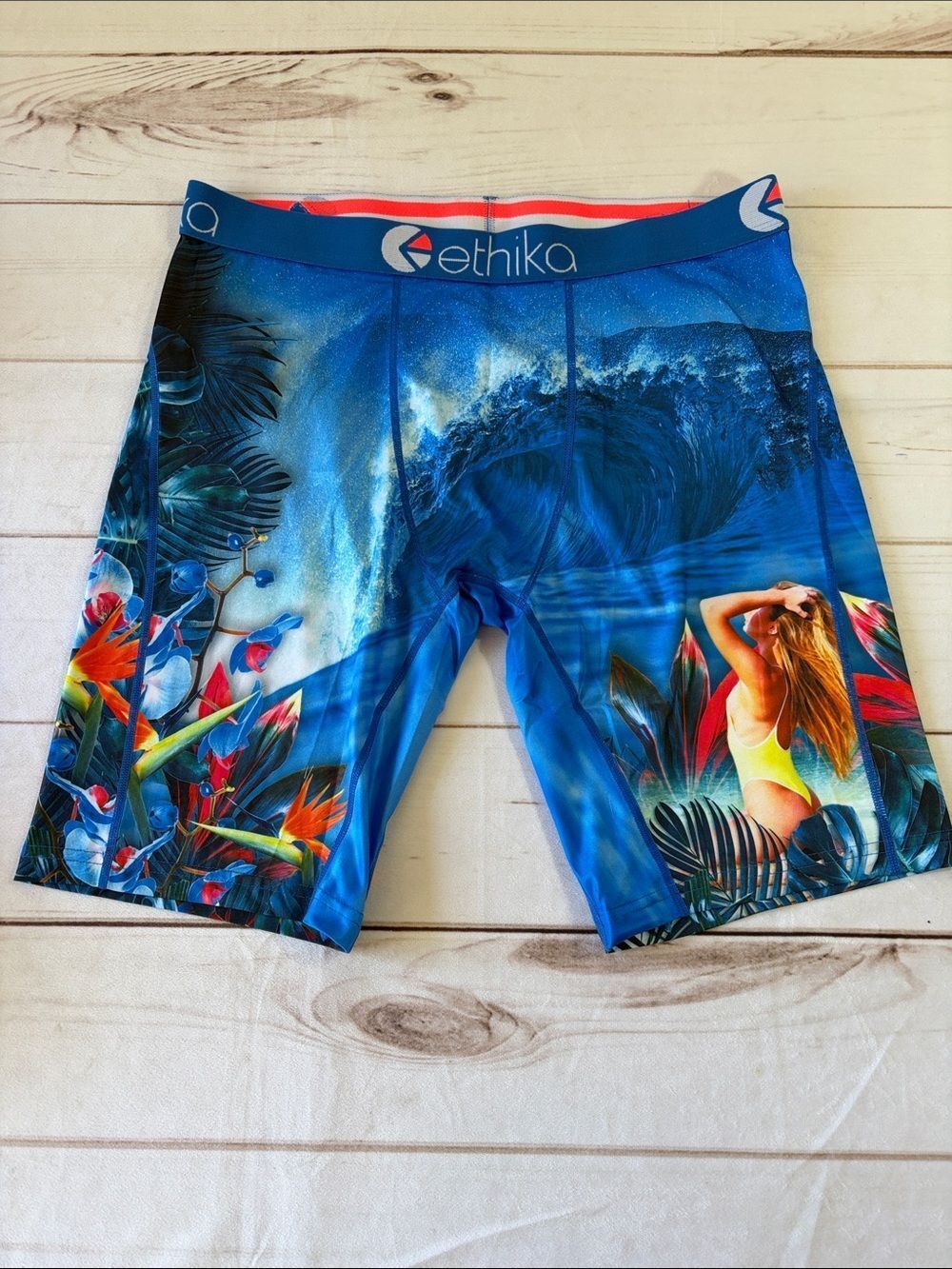 ethika Stay Wavy Boxer Briefs Tropical Ocean Scene